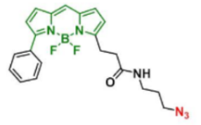 荧光染料BDP R6G azide/N3叠氮化物，CAS:2183473-23-4的参数及结构式