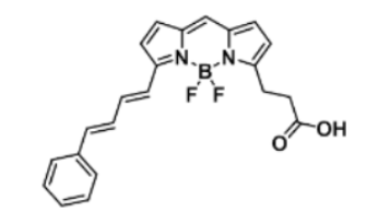 荧光染料BODIPY 581/591 carboxylic acid/COOH/羧基羧酸，CAS:480999-04-0的物化参数及结构式