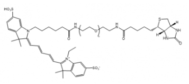 荧光染料Cy5-PEG-Biotin/聚乙二醇-生物素，分子量PEG:1000的参数及结构式