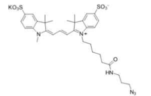 diSulfo-Cy3 azide/N3/叠氮(Methyl)，二磺酸基Cy3-叠氮(甲基）CAS:2055138-89-9溶于哪些溶剂？