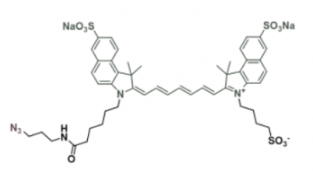 水溶性吲哚菁绿荧光染料diSulfo-ICG azide/N3/叠氮，激发发射波长Ex/Em(nm) 751/830