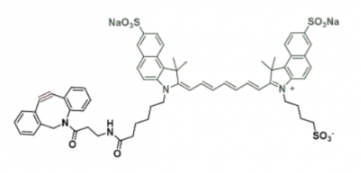 水溶性吲哚菁绿荧光染料disulfo-ICG DBCO/二苯基环辛炔，激发发射波长Ex/Em(nm) 751/830