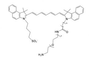 荧光染料ICG-PEG-NH2，吲哚菁绿-聚乙二醇-氨基的物化性质及结构式