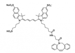 水溶性三磺酸基荧光染料triSulfo-Cy5.5 DBCO/二苯基环辛炔，激发发射波长Ex/Em(nm) 673/691