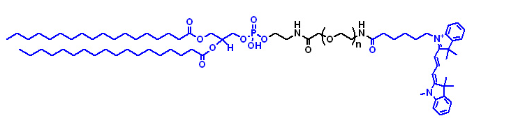 DSPE-PEG-CY，二硬脂酰基磷脂酰乙醇胺-PEG-荧光染料，DSPE-PEG-Cyanine