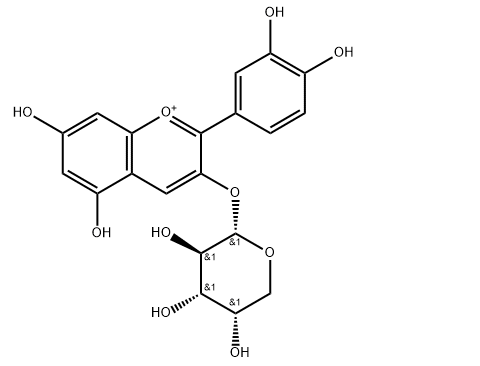 ROS活化氧CAS：792868-19-0，Cyanidin 3-O-arabinoside，矢车菊素-3-O-阿拉伯糖苷