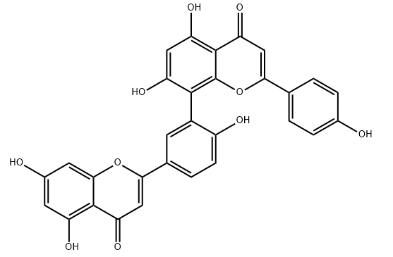 活化氧Amentoflavone，穗花杉双黄酮，CAS号1617-53-4