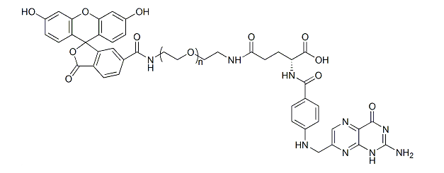 荧光素-聚乙二醇-叶酸，FITC-PEG-FA，Fluorescein-PEG-Folic Acid