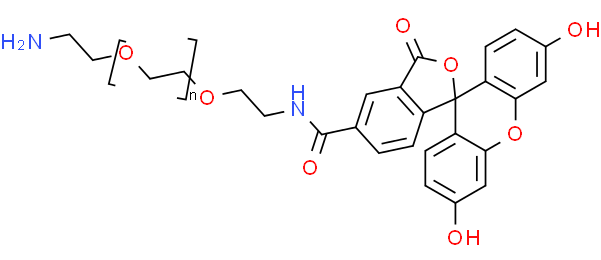 FITC-PEG-NH2，氨基聚乙二醇荧光素，2411381-38-7