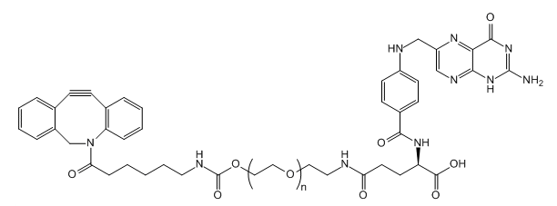 DBCO-PEG-FA；二苯并环辛炔-聚乙二醇-叶酸；Dibenzocycolctyne-PEG-Folic Acid