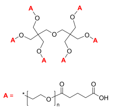 6-Arm PEG-COOH 6臂星形-聚乙二醇-羧基 Poly(ethylene oxide), carboxy-terminated 6-arm star polymer /Core: d