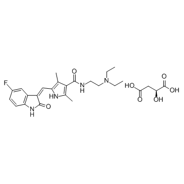 CAS:341031-54-7	Sunitinib (Malate)	苹果酸舒尼替尼  批量合成  