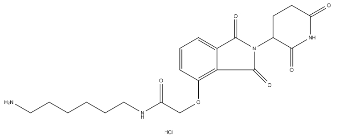 CAS： 2376990-31-5     Thalidomide-O-amido-C6-NH2 hydrochloride    沙利度胺 4'-氧乙酰胺-烷基C6-胺