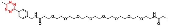 Methyltetrazine-PEG8-iodoacetamide    甲基四嗪-八聚乙二醇-碘乙酰胺