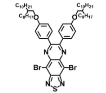 4,9-双(5-溴噻吩基)-6,7-双(4-己氧苯基)-2-thia-1,3,5,8-四氮杂-环戊二烯[b]萘	  