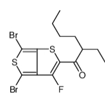 	1-(4,6-二溴-3-氟噻吩[3,4-b]噻吩-2-基)-2-乙基己酮	 