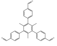 中文名	[1,3,5-三甲基-2,4,6-三(4'-醛基苯基)]苯 英文名	5'-(4-formylphenyl)-2',4',6'-trimethyl-[1,1':3',1''-terphenyl]-4,4''-dicarbaldehyde 中文别名	[1,3,5-三甲基-2,4,6-三(4'-醛基苯基)]苯 | 5'-(4-甲酰基苯基)-2',4',6'-三甲基-[1,1':3',1''-三联苯]-4,4''-二甲醛  物理化学性质 分子式	C30H24O3 分子量	432.51 储存条件	Inert atmosphere,2-8°C 