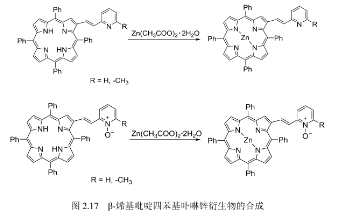 β-烯基吡啶四苯基卟啉锌衍生物